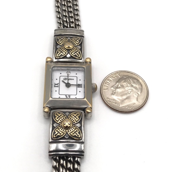 Brighton Watch Monroe Silver & Gold Plate Toggle Clasp Vintage Look New Battery - Picture 14 of 17